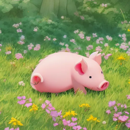 Prompt: cute and adorable piglet resting on a beautiful flower valley by makoto shinkai, summer, studio ghibli, hayao miyazaki, takashi takeuchi, akihiko yoshida, funimation, key anime visual, anime poster, 8 k, highly detailed, rendered, concept art, wide angle, trending on artstation, pixiv daily ranking