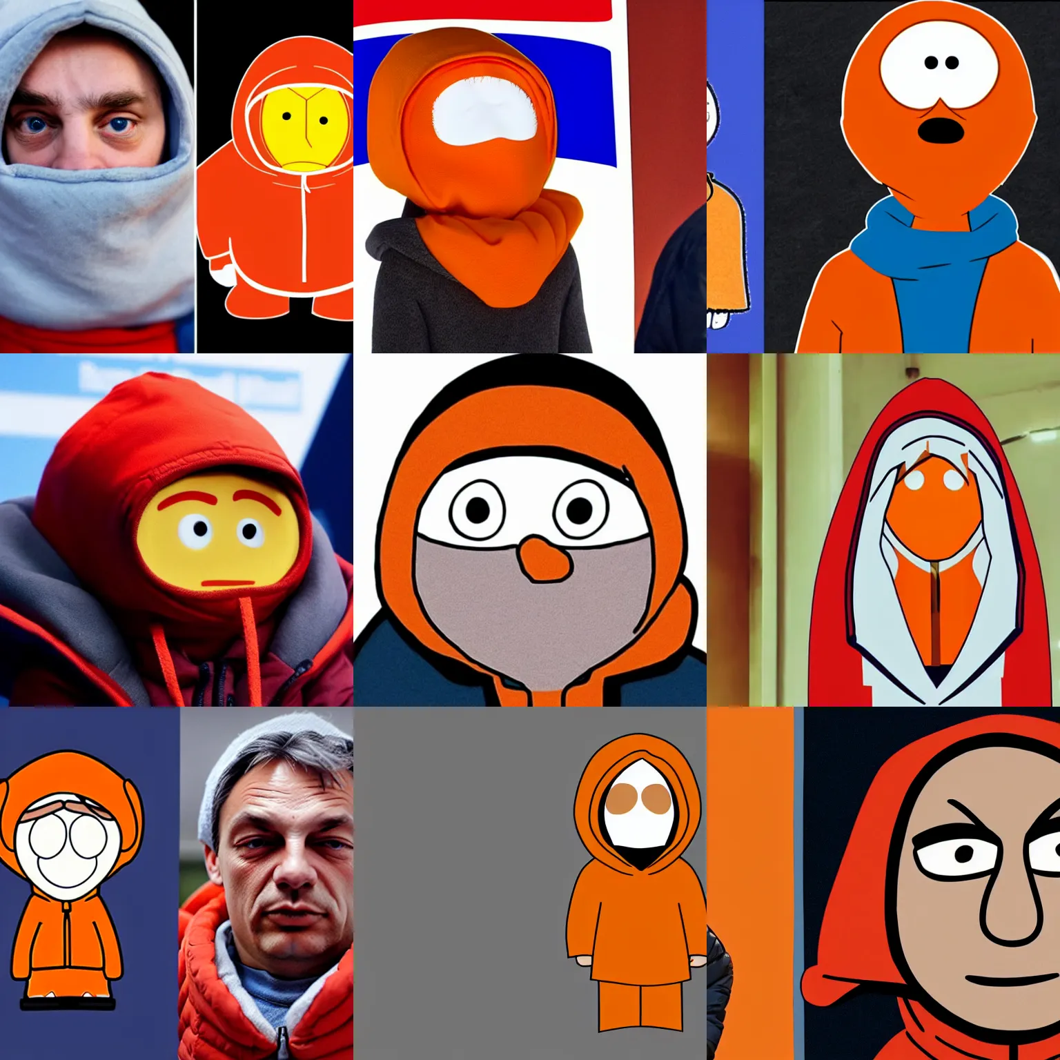 Prompt: kenny mccormick with the face of viktor orban