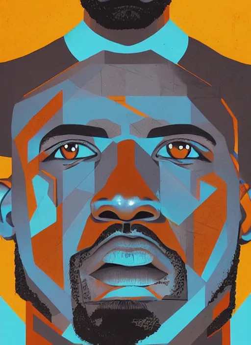 Prompt: symmetry!! portrait of lebron james by sachin teng, organic, cables, matte painting, geometric shapes, hard edges! graffiti, street art