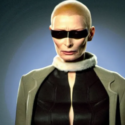 Prompt: tilda swinton as nick fury