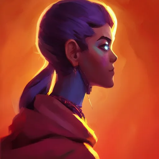 Image similar to profile portrait, maya ali mage, gloomhaven, dynamic lighting, gaudy colors, octane render aesthetic, matte painting concept art, official fanart behance hd artstation by jesper ejsing, by rhads and makoto shinkai and lois van baarle and ilya kuvshinov and rossdraws