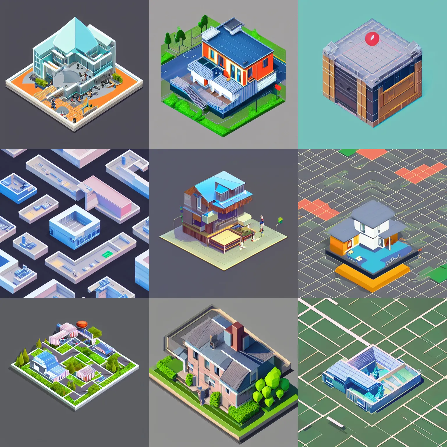 Prompt: isometric webdesign icon for flat roof house, 3d render, by Artgerm, tooth wu, dan mumford, beeple, wlop, rossdraws, James Jean, Andrei Riabovitchev, Marc Simonetti, yoshitaka Amano, Artstation