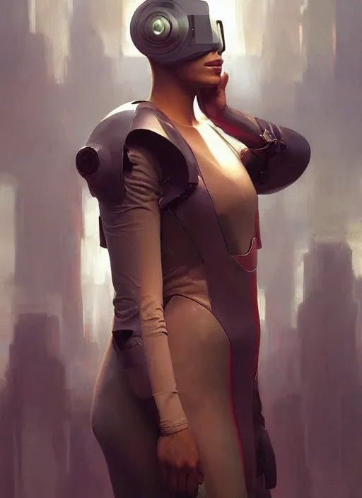 Image similar to future fashion futurism as thufir hawat, human computer, VR headset, cyber augmentation implant, digital art from artstation by Ruan Jia and Mandy Jurgens and Artgerm and william-adolphe bouguereau