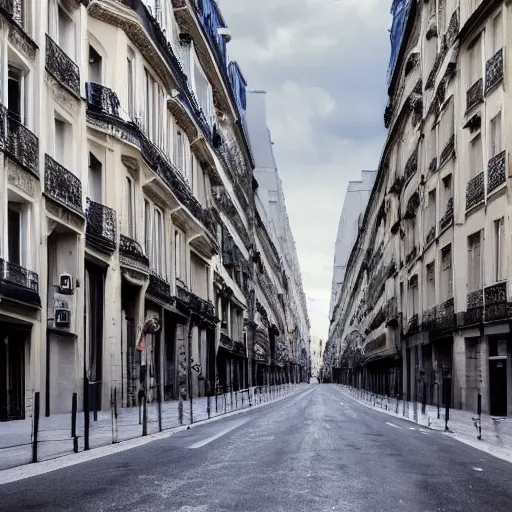 Image similar to an empty street in paris in the year 2 0 2 0