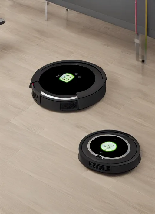 Image similar to A Roomba with a four robot spider legs, 3D Product, professional render, studio quality, octane render