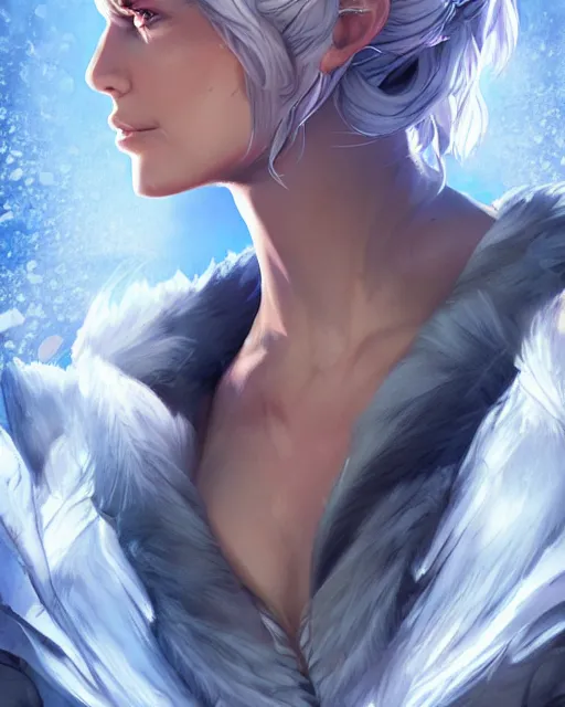 Image similar to The Ice Queen as an Apex Legends character digital illustration portrait design by, Mark Brooks detailed, soft lighting