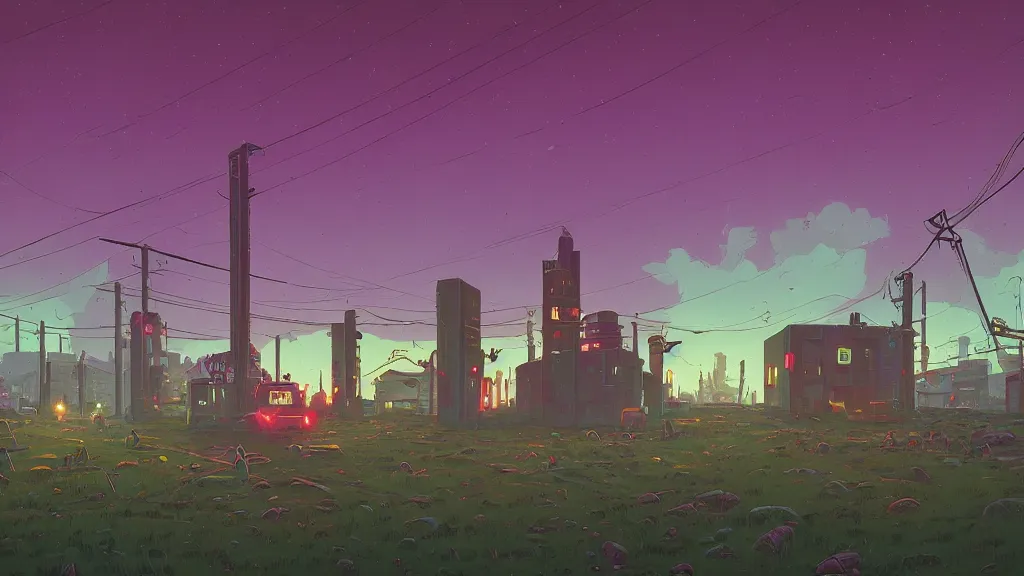 Prompt: painting by simon stalenhag and dan mumford