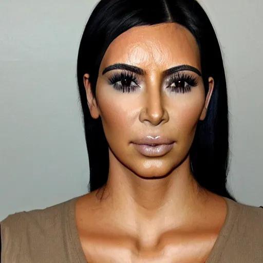 Image similar to sad kim kardashian mugshot, 8 k