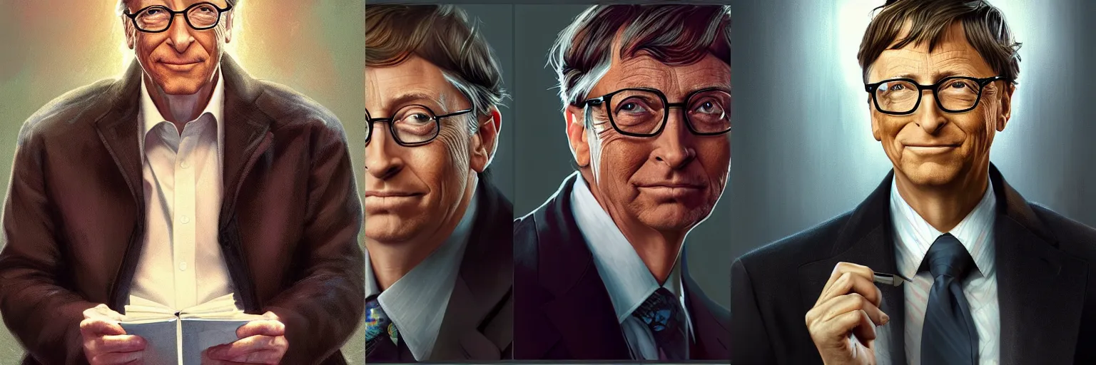 Prompt: portrait of Bill Gates as a detective, highly detailed, digital painting, artstation, concept art, sharp focus, illustration, art by artgerm and greg rutkowski and alphonse mucha