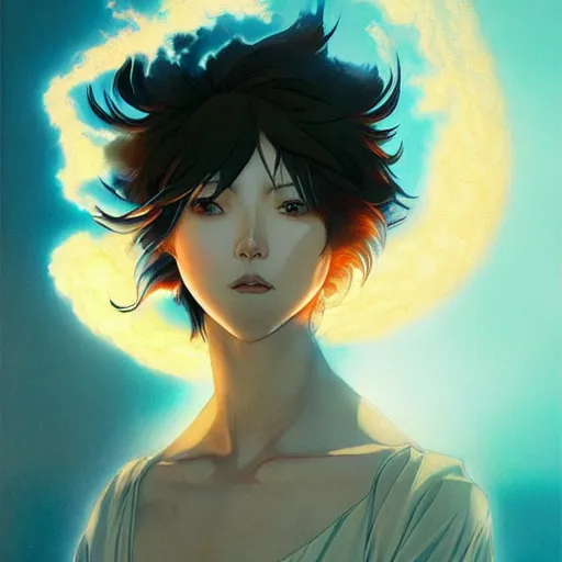 Image similar to prompt : flames and blades character portrait soft light painted by james jean and katsuhiro otomo and erik jones, inspired by evangeleon anime, smooth face feature, intricate oil painting, high detail illustration, sharp high detail, manga and anime 1 9 9 9