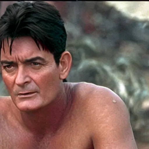 Prompt: charlie sheen in gladiator