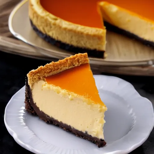 Image similar to close view of a delicious sweet and perfect onion cheesecake piece, award winning, 4 k, beautiful