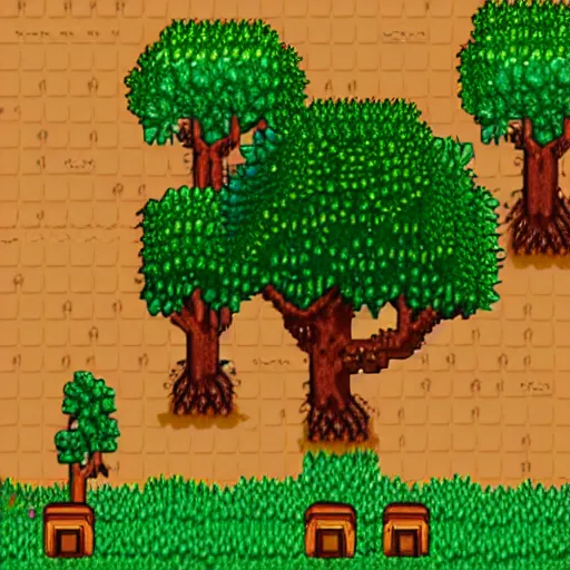 Image similar to 2 d tree from stardew valley