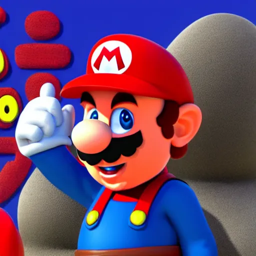 Image similar to portrait of mario from super mario odyssey - 8K with ray tracing