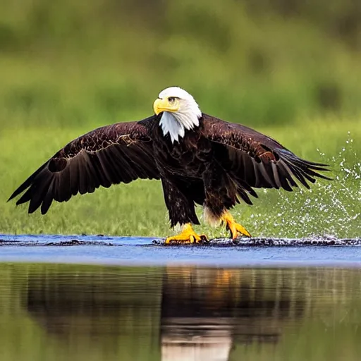 Image similar to bald eagle fighting a snake, wildlife photography