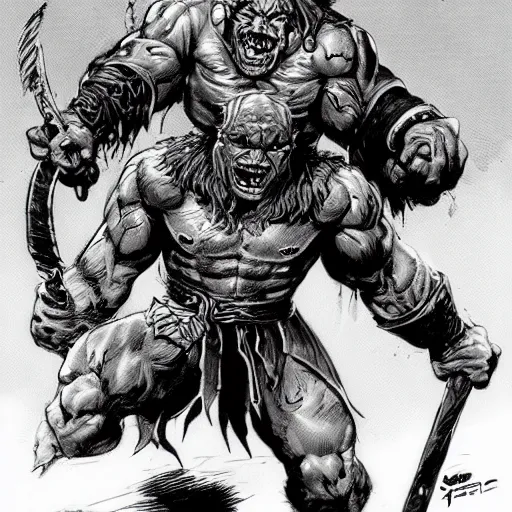 Prompt: dnd orc, by Jim Lee