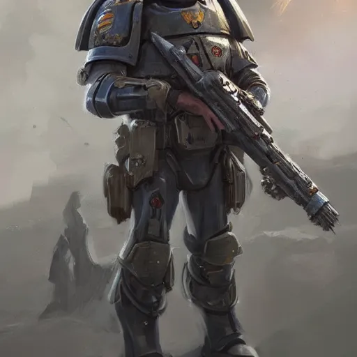 Image similar to oscar isaac as a 4 0 k marine by mandy jurgens, artstation