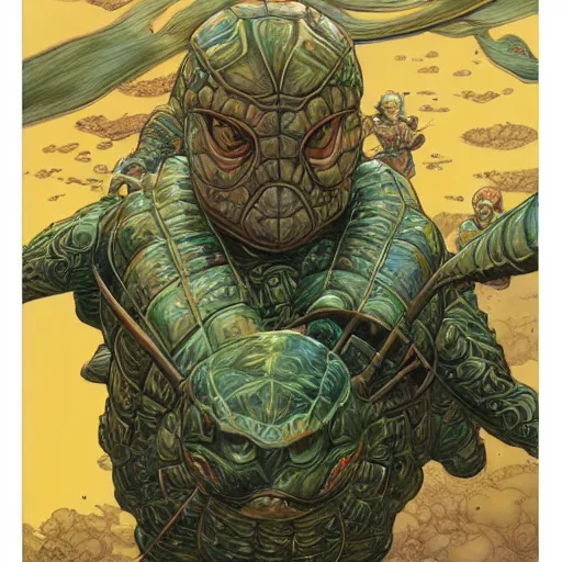 Image similar to Turtle warrior, by Donato Giancola and Victo Ngai