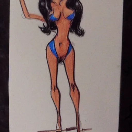 Image similar to milt kahl sketch of victoria justice with kim kardashian body