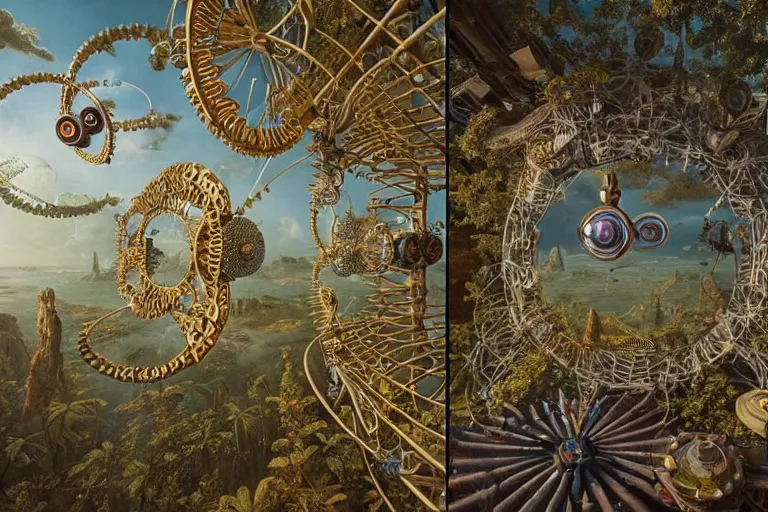 Image similar to a surreal and awe - inspiring single fidget spinner in a bare studio, intricate, elegant, highly detailed matte painting by ernst haeckel and simon stalenhag