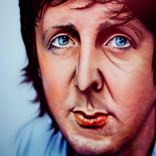 Prompt: a framed portrait of Paul McCartney, 8k, high definition, highly detailed, photo-realistic