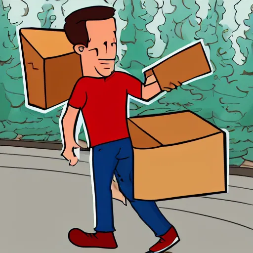 Image similar to a man delivering pizza by huskmitnavn