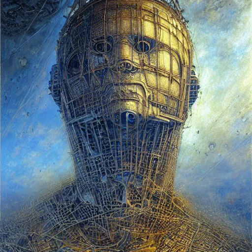 Prompt: master of harpoons, atmospheric lighting, painted, intricate, golden and blue hour, ultra detailed by peter gric, giger, enki bilal