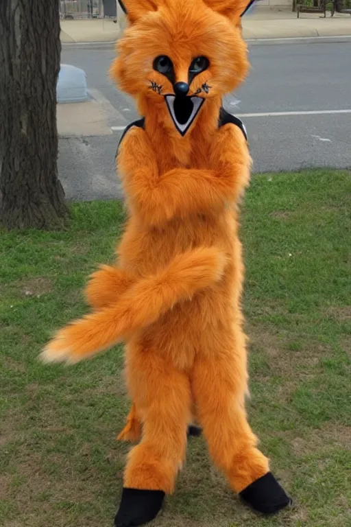 Image similar to an anthropomorphic fox, fursuit!!!!, cosplay