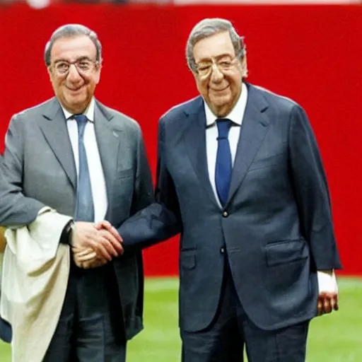 Image similar to florentino perez as president of spain together with shin chan