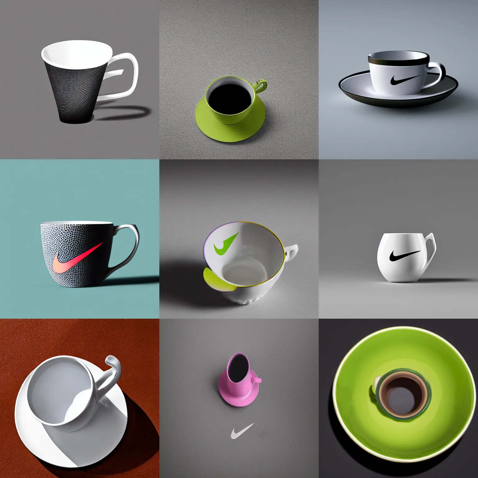 Prompt: teacup designed by Nike, product photo