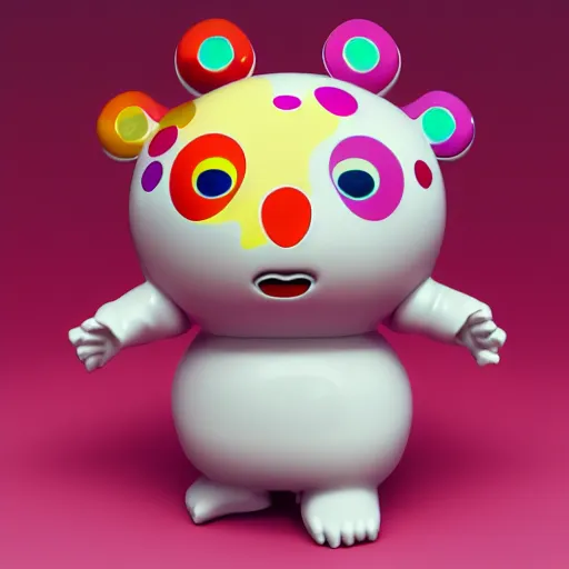 Prompt: 8 0 s cgi, cute character, takashi murakami, 3 d render, toy