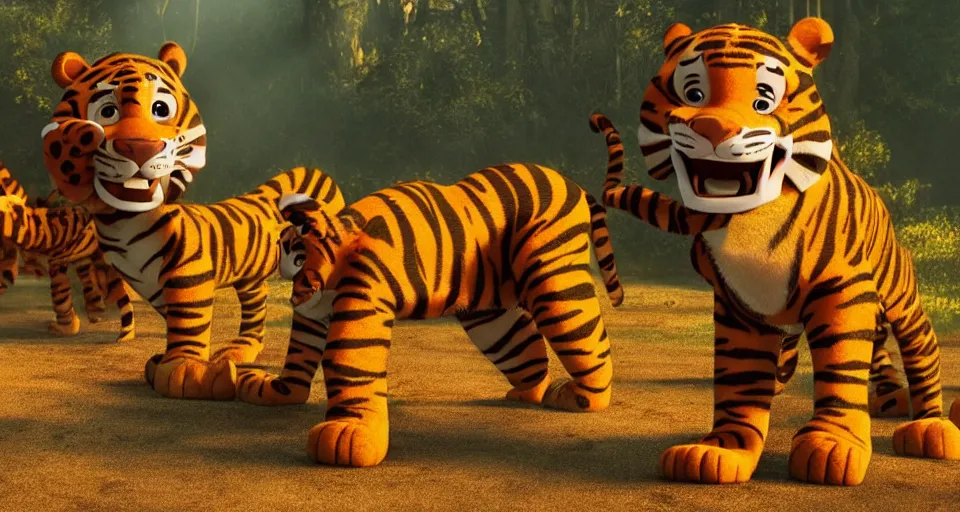 Prompt: film still of the Tony the Tiger movie directed by Denis Villeneuve