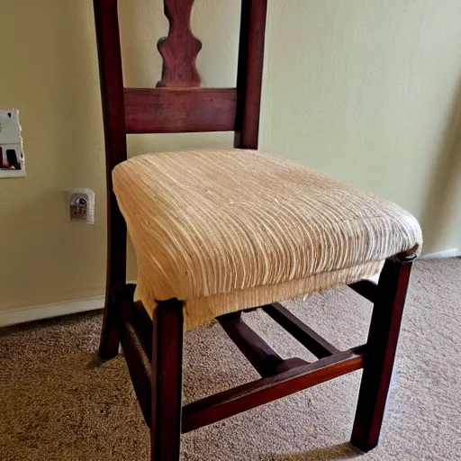 Prompt: a chair in an empty room, craigslist photo