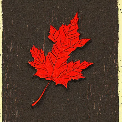 Prompt: fall leaves woodcut stamping by greg rutkowski