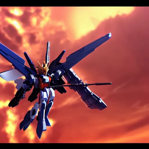 Prompt: highly detailed cinematic scene of XXXG-01W Wing Gundam, in earth orbit