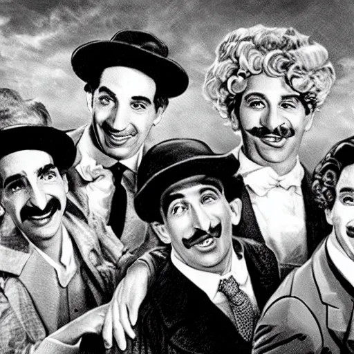 Image similar to Marx Brothers as The Avengers