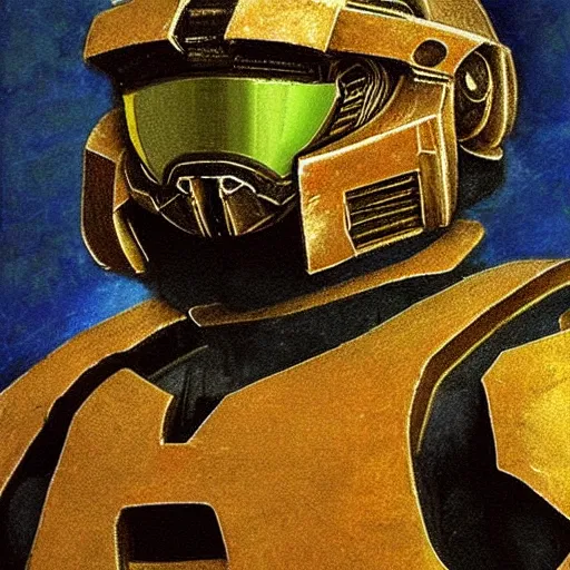 Prompt: master chief by leonardo davinci