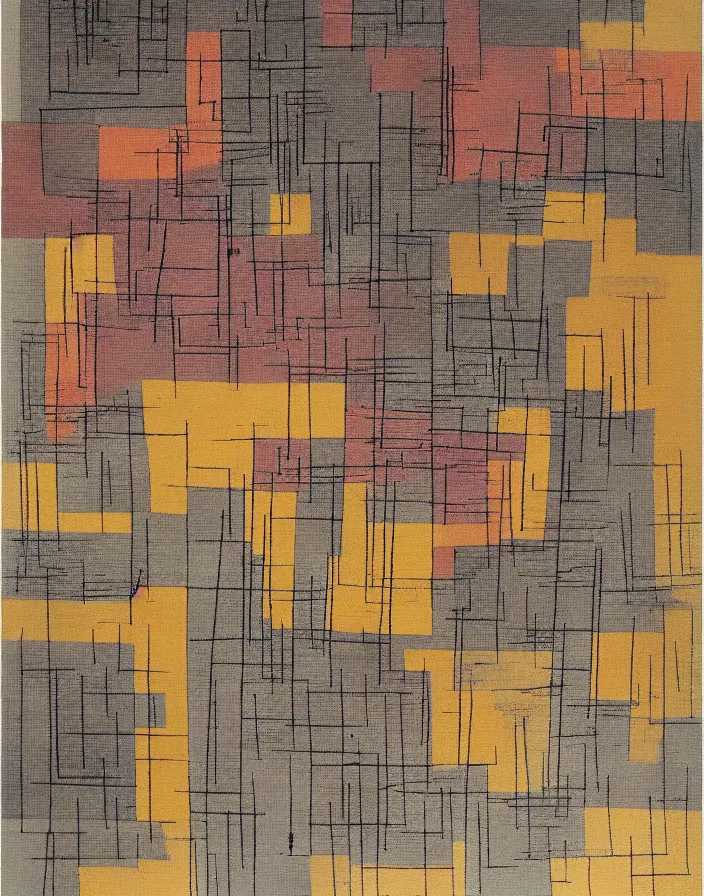 Image similar to hyper detailed industraial & utility flow field neural path by paul klee and josef albers