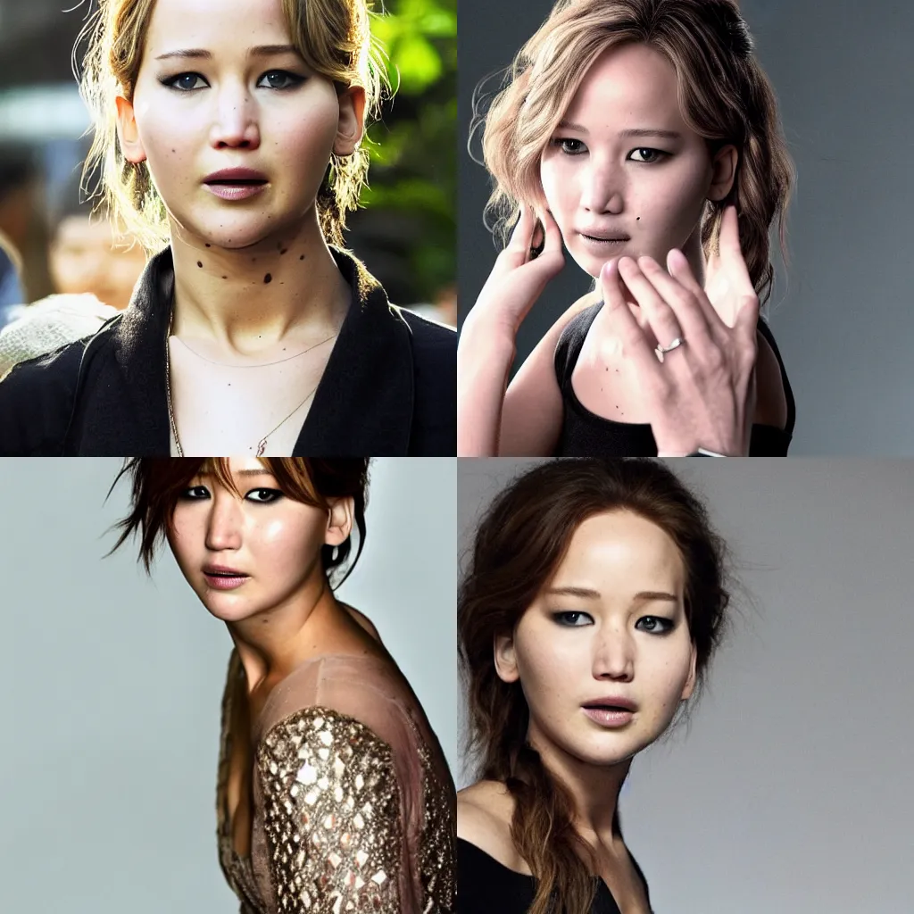 Prompt: Jennifer Lawrence as a korean