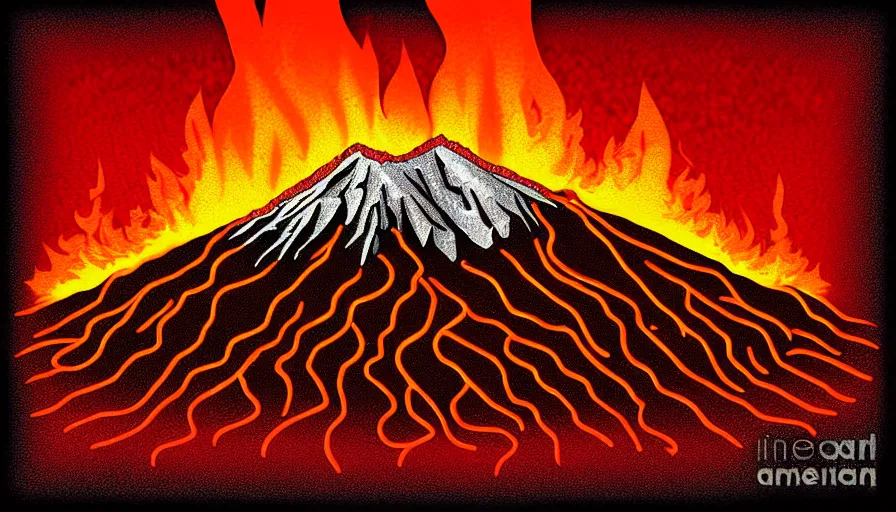 Prompt: poutine ( the canadian meal ) from mount doom, volcano texture, lava texture, fire texture, digital art, studio mir