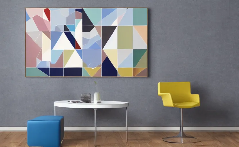 Image similar to geometric shapes, interior painting