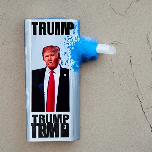 Image similar to donald trump sniffing spray paint