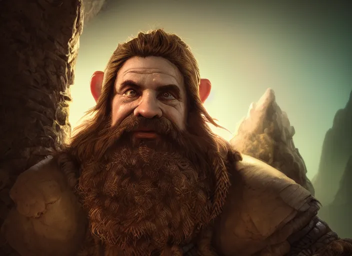 Prompt: Beautiful art portrait of a male fantasy dwarf in a dark cave structure with epic pillar, unreal 5, DAZ, hyperrealistic, octane render, dungeons and dragons, dynamic lighting, vray
