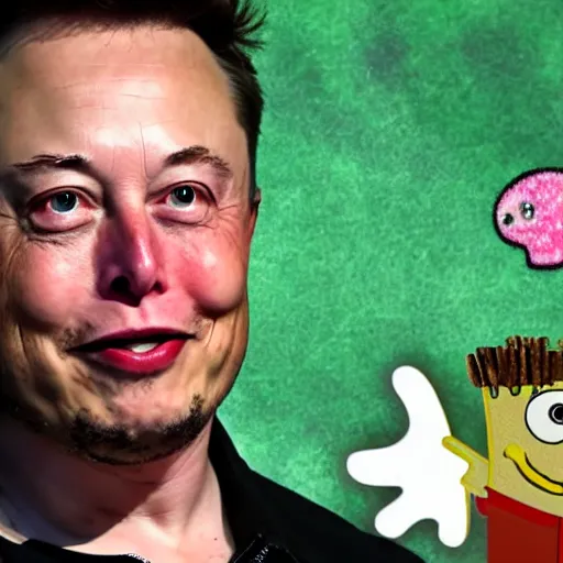 Prompt: Elon Musk and SpongeBob smoking weed ,4K, quality, realistic