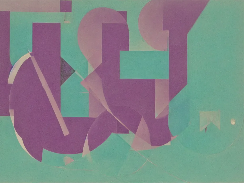 Prompt: the purple gherub almost touching the turquoise silfid. moholy - nagy, laszlo