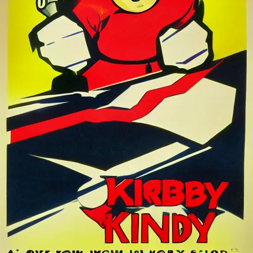 Image similar to propaganda poster of kirby