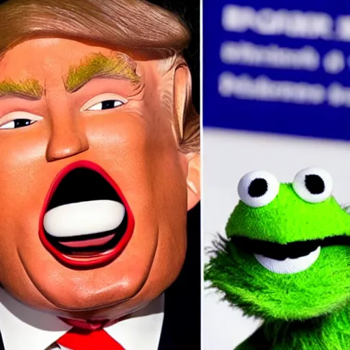 Image similar to donald trump as an angry muppet!!!!!