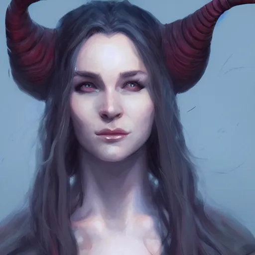 Prompt: Tiefling Druid with tiefling tail D&D, fantasy, full body portrait, highly detailed, digital painting, artstation, concept art, sharp focus, illustration, art artgerm by greg rutkowski