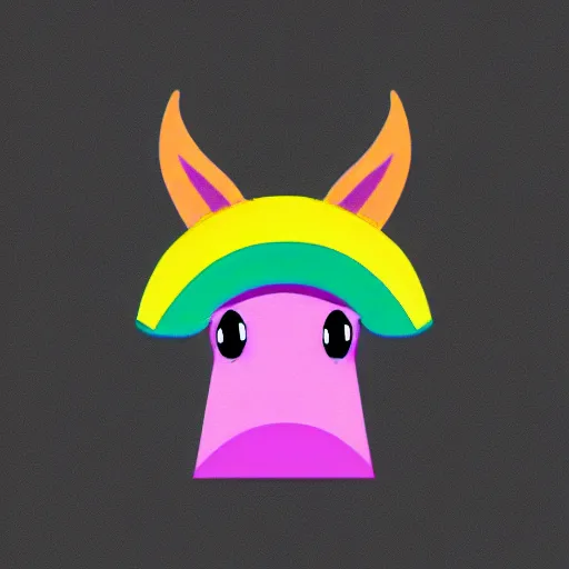 Image similar to Rainbow Pirate Unicorn profile picture for social media sites. Limited palette, crisp vector line