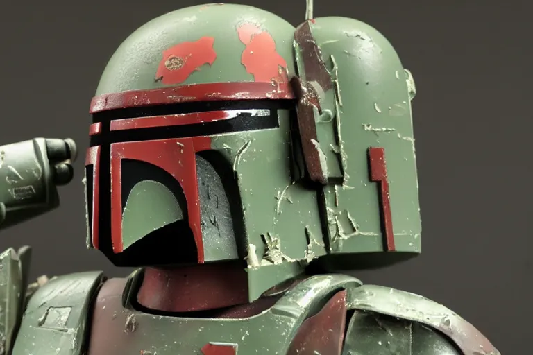 Prompt: battle damaged boba fett